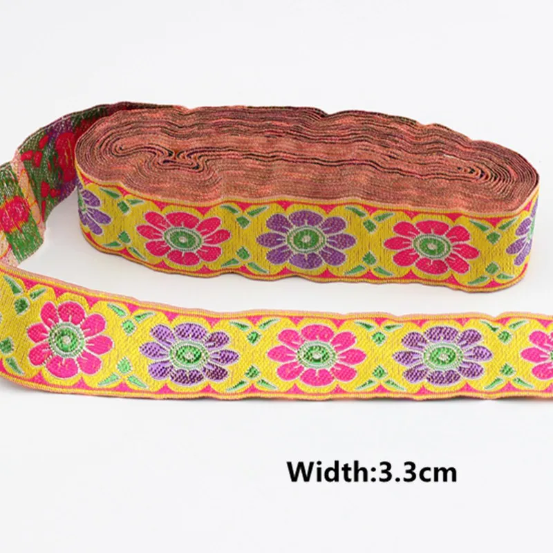 6-7M Colorful Ethnic Style Flower Ribbon Lace Hand-embroidered Curtain Home Textile Clothing Decorative DIY Accessories | Дом и сад