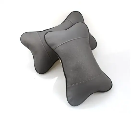 2 Pieces New Arrival Car Neck Pillows Both Side Pu Leather Single Headrest Fit For Most Cars Filled Fiber Universal Pillow | Автомобили и
