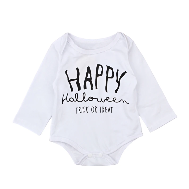 2018 Halloween Newborn Baby Boy Girls Skeleton Printed Rompers Long Sleeve Jumpsuit Clothes Outfit Costume Cosplay |