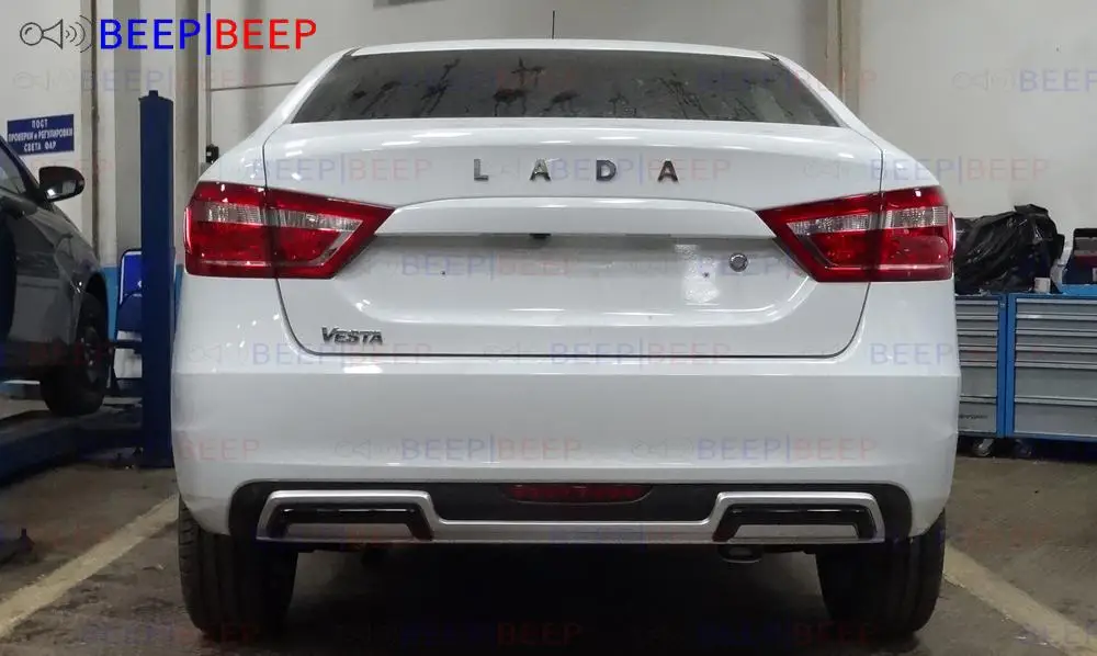 Диффузор для заднего бампера lada Vesta 2015 накладки на бамперы из АБС пластика