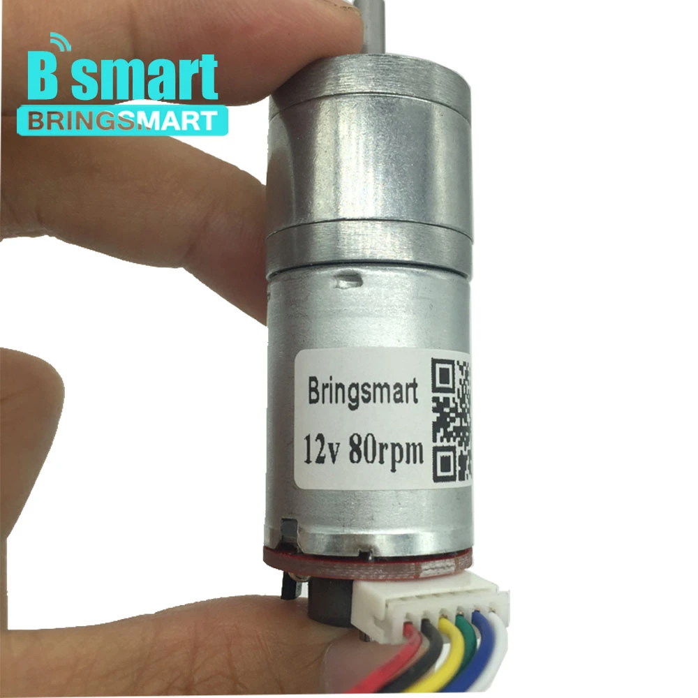 Мини редуктор постоянного тока Bringsmart мотор 12 В 18 1930 об/мин инкодер CW CCW