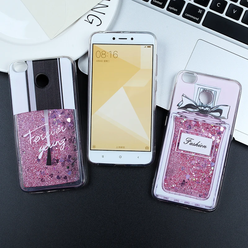 Case For Redmi Note 4 4X S2 4A 7 5 Pro Liquid Bling Glitter Love Covers Xiaomi 6X Plus Silicone TPU Capas |
