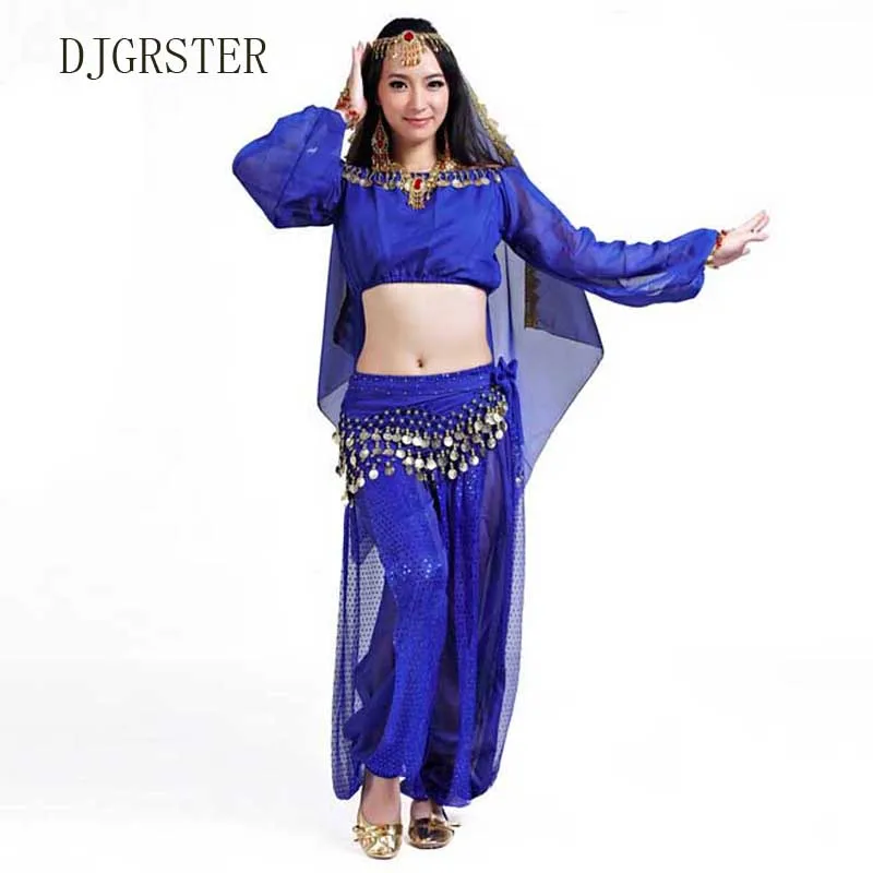 Костюм DJGRSTER для танца живота бюстгальтер + платье пояс вуаль цепочка на голову 8