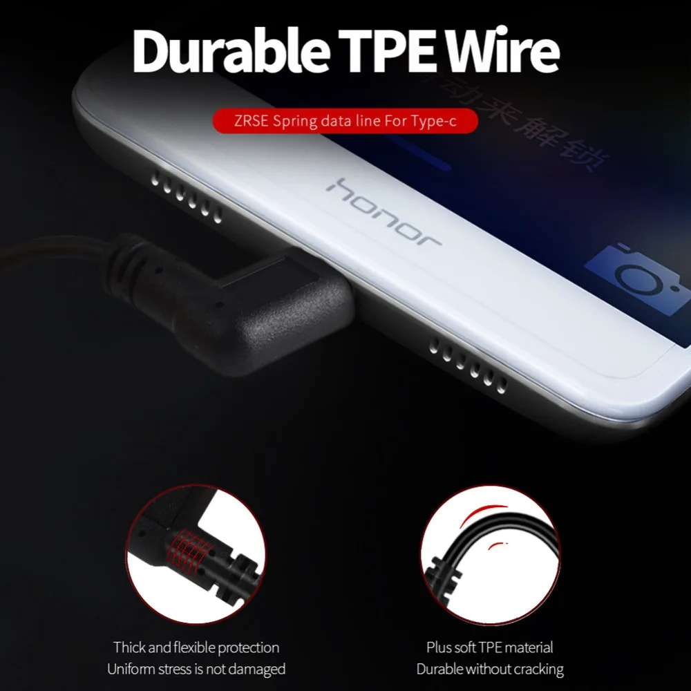 Спиральный USB кабель для передачи данных типа C для samsung Galaxy для других телефонов Android#289543
