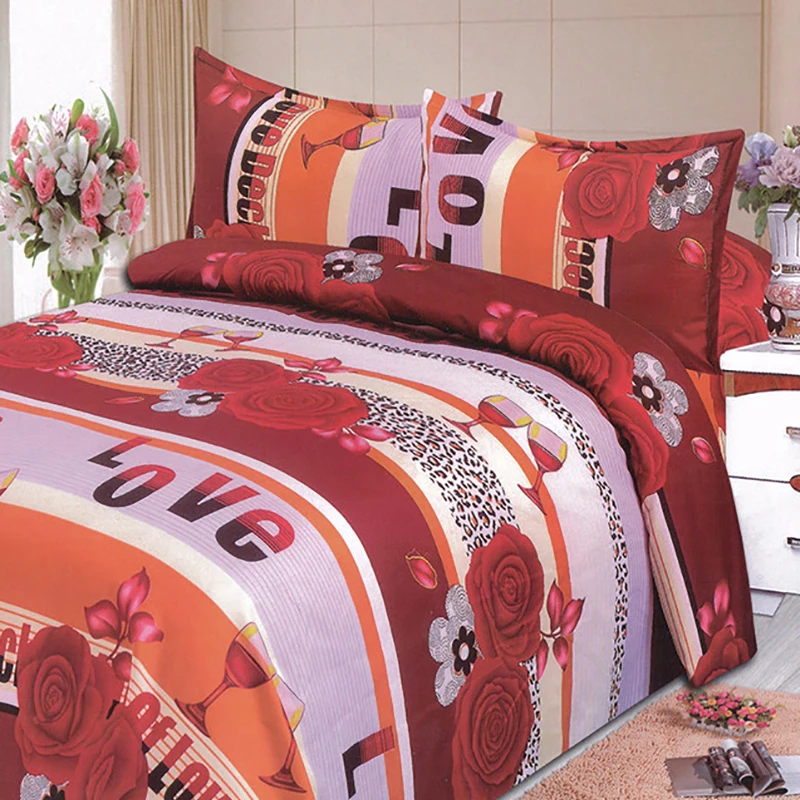 3 шт. многоцветные бархатные комплекты постельного белья с цветочным принтом