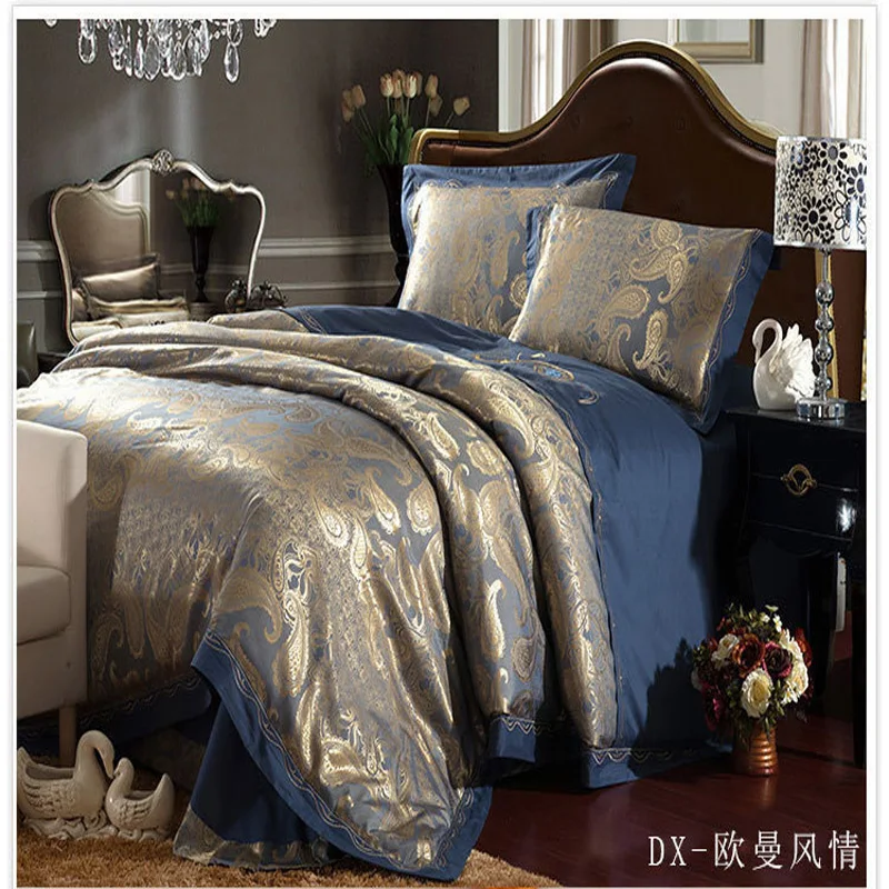 Luxury Lace Bedding Sets Modal Tencel Bed Sheet Satin Jacquard Duvet Cover Linen King/Queen Size Coverlet | Дом и сад