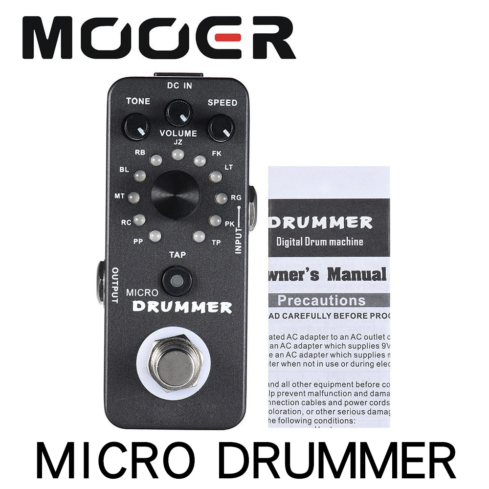 MOOER MICRO DRUMMER Guitar Pedal Digital Drum Machine Guitar Effect Pedal With Tap Tempo Function True Bypass Full Metal Shell