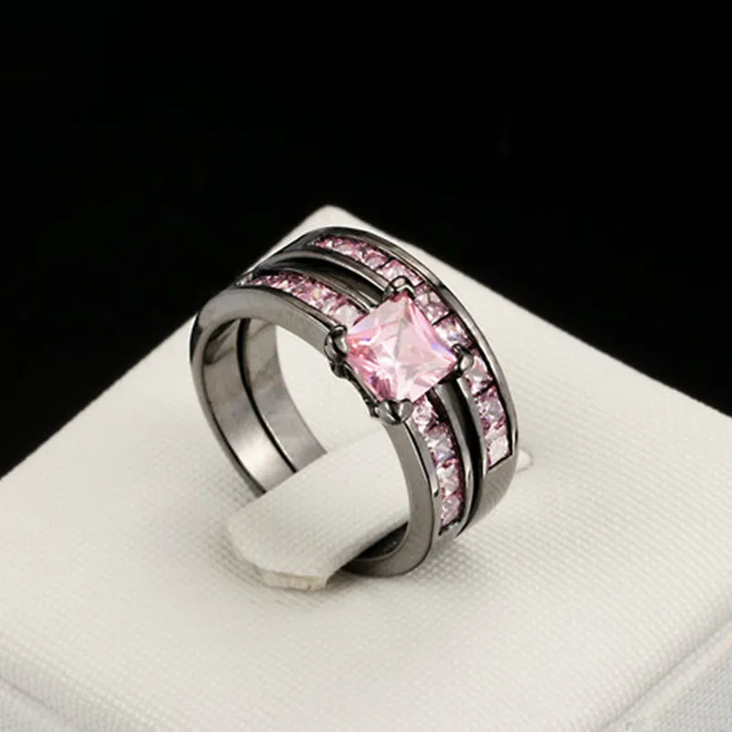 Кольца СС для женщин модные ювелирные изделия Черное золото 3 вида цветов розовое