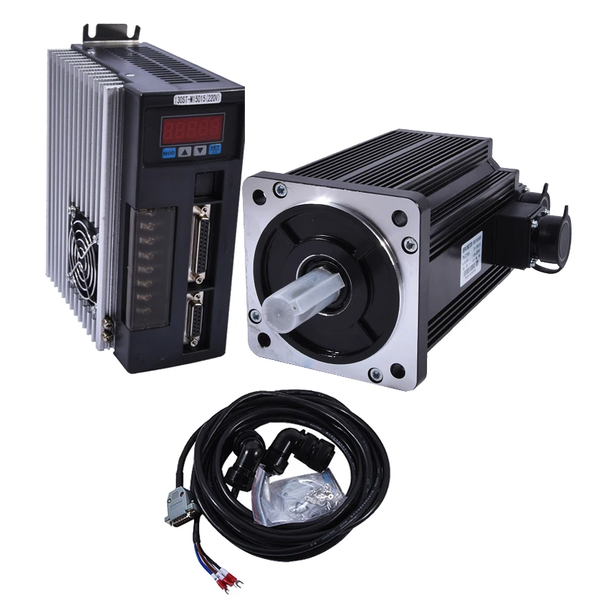 Новое поступление 220V 50HZ 2.3KW AC Серводвигатель наборы трехфазные двигатели 22mm 15N.M