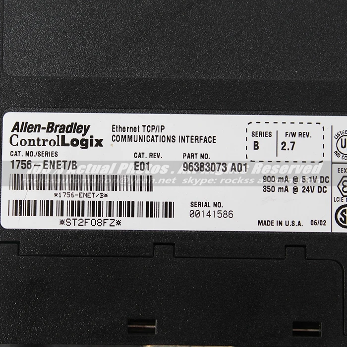 Allen Bradley 1756 ENET/B Ethernet входной модуль используемый в хорошем состоянии с бесплатной