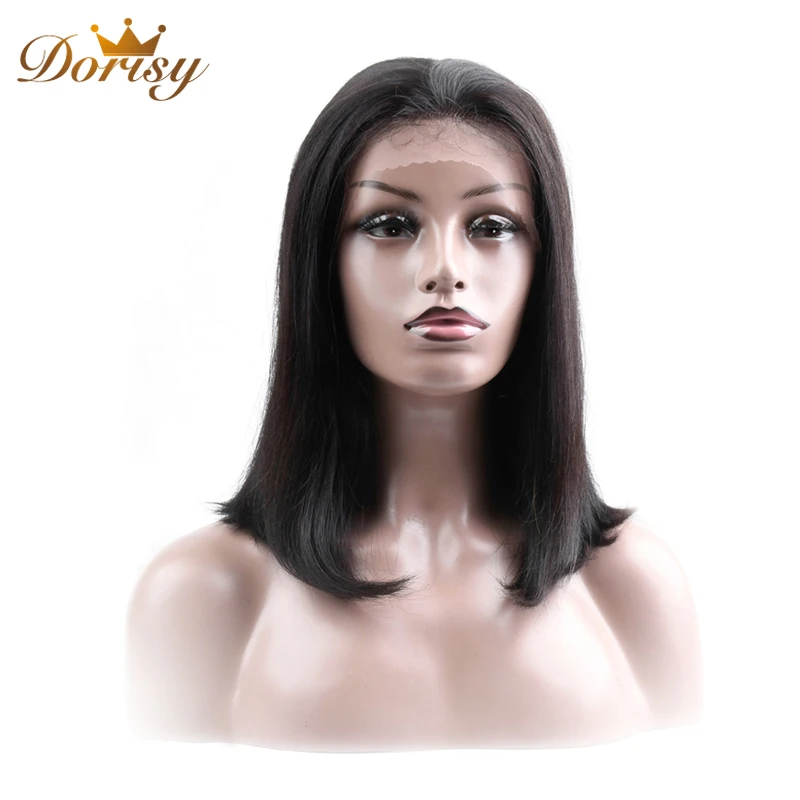 Short Bob Human Hair wigs 13×2 Lace Brazilian Straight Wigs For Women Pre Plucked Bleached Non Remy | Шиньоны и парики