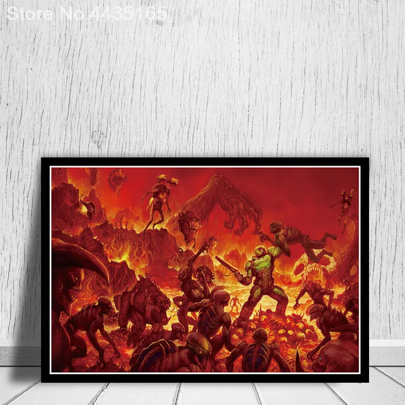 Постеры и принты постер с окончательной игрой Doom Картина на холсте картина для