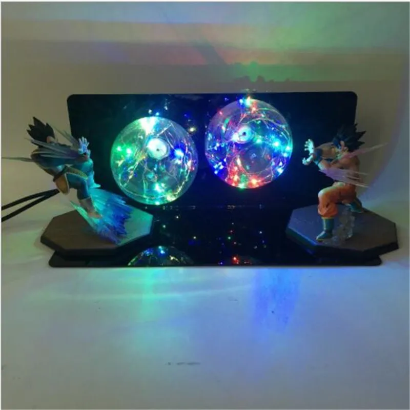 Leedome креативный Красочный ночник Dragon Ball Z Son Goku Vegeta Настольная лампа с двойным
