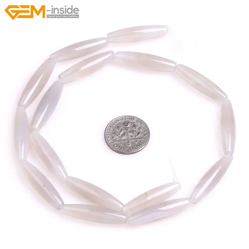 Gem-inside 6x26 мм натуральные рисовые оливки форма серые листья Агаты Botswan Агаты бусины для изготовления ювелирных изделий 1" DIY ювелирные изделия