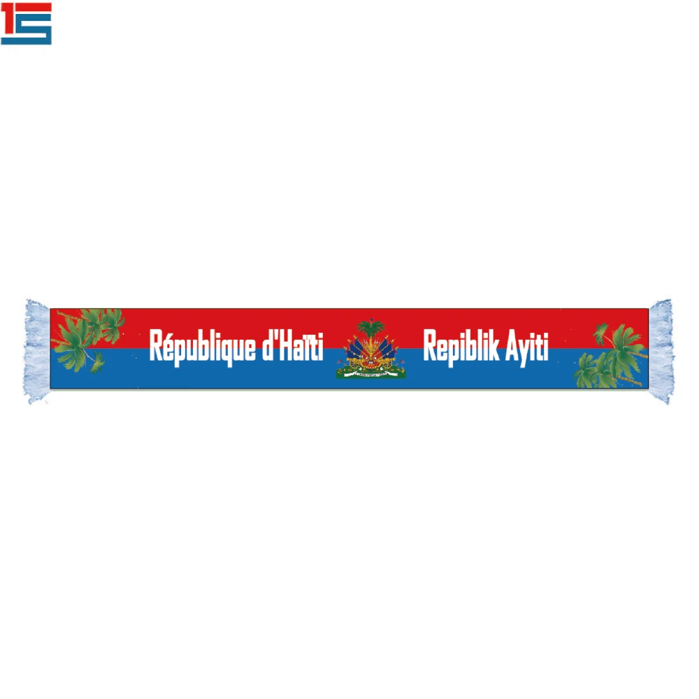 Фото High Quality 2019 Sublimation Printing Manufacturing Satin Scarf HAITI team logo scarf Дом и сад High Quality 2019 Sublimation Printing Manufacturing Satin Scarf HAITI team logo scarf Дом и сад