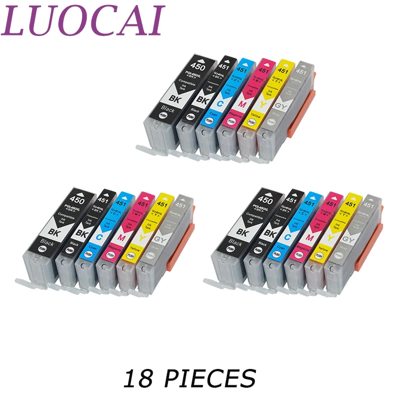 Совместимые чернильные картриджи 18X LuoCai для принтера Canon PGI 450 pgi450 cli451 PIXMA MG5440 MG5540