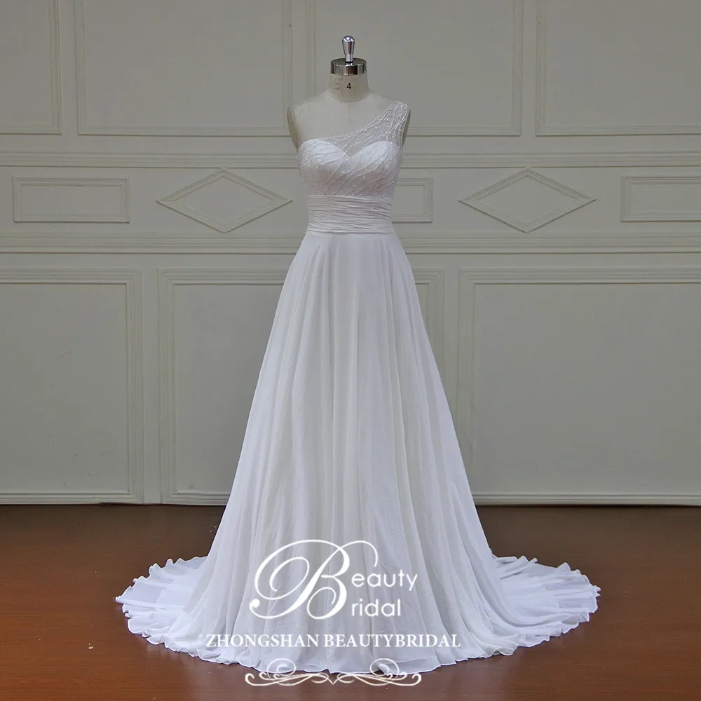 

Beauty Bridal High-end Custom made Beach Wedding Dress 2019 Plus Size Chiffon Wedding Gowns Brida Gown Vestidos De Noiva HK032