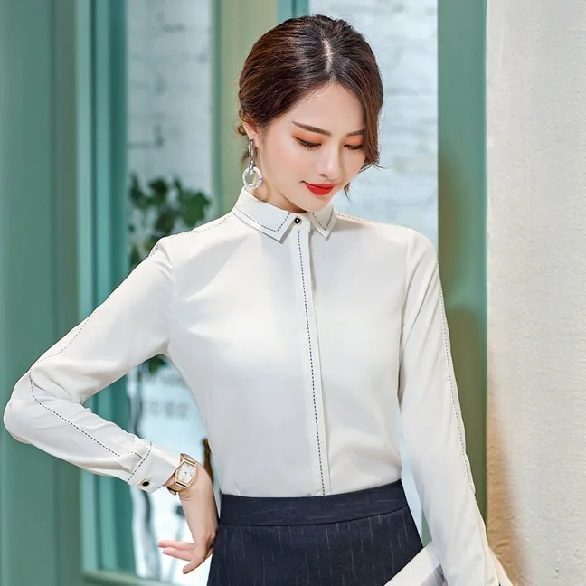 Деловые женские белые блузки деловые костюмы комплект из 2 предметов с юбкой и