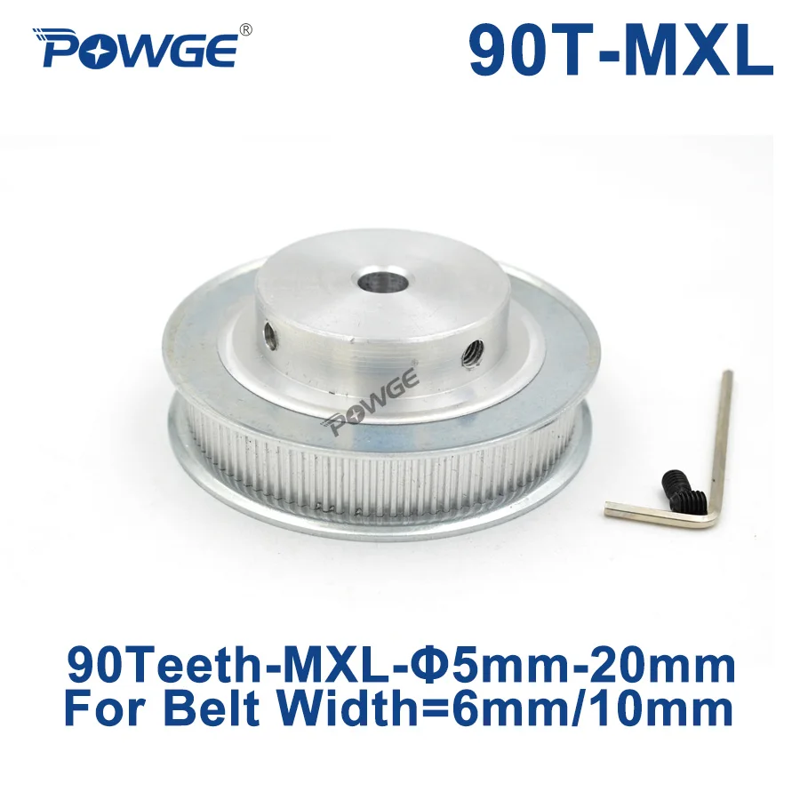 POWGE дюймов трапециевидная 90 зубчатый шкив Mxl Зубчатый Диаметр 8/10/12 мм для шириной 6