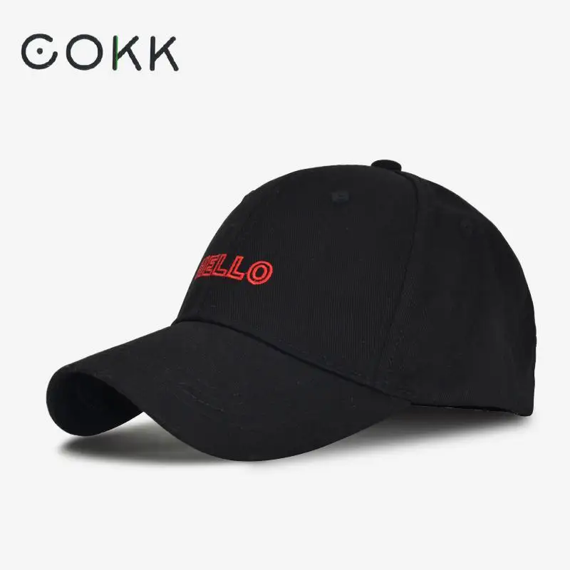 COKK Женская кепка Snapback с надписью Hello K Pop хлопковые бейсбольные шапки для женщин мужчин шляпа папы костяная Мужская Новая летняя хип-хоп кепка s
