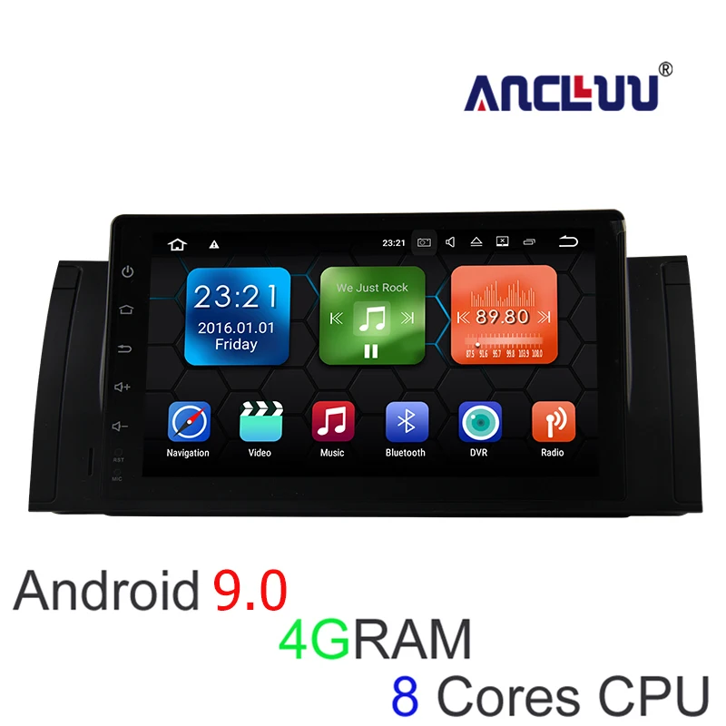 Ancluu 9 дюймов большой экран Android 0 4G RAM автомобильный dvd плеер для BMW E39 X5 M5 E38 E53 Радио