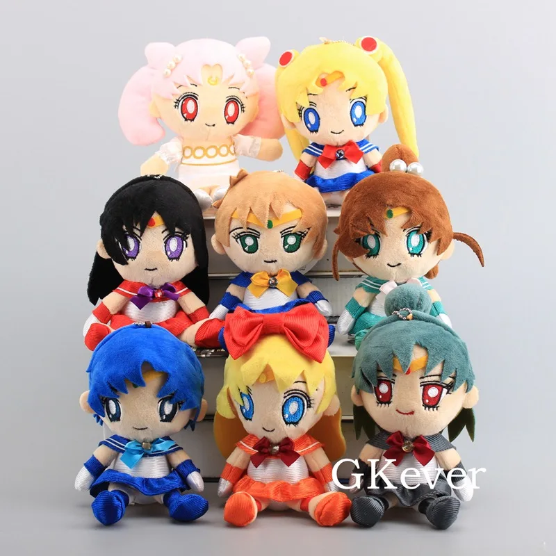 Sailor Moon Chinbi moon Venus Jupiter Mercury Uranus Pluto Mars Мягкие плюшевые игрушки куклы 17-20 см подарок для девочек