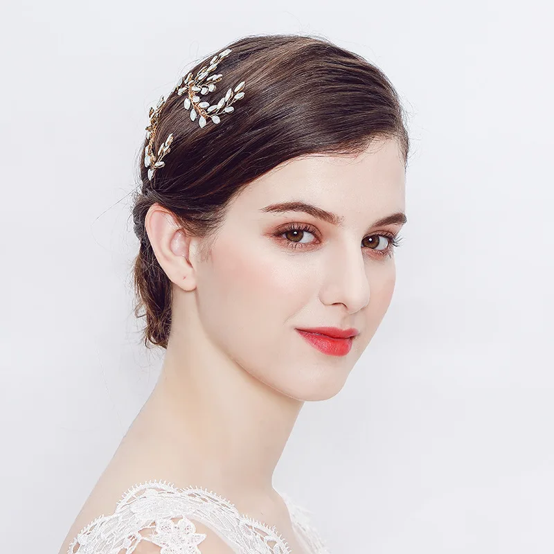 Свадебная расческа для волос SLBRIDAL ручной работы стразы кристаллы жемчуг цветок и