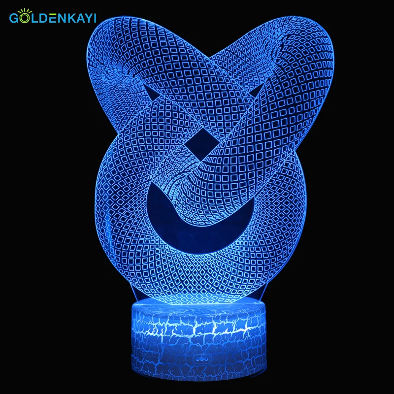 3D абстрактные двойные кольца LED оригинальность USB ночные светильники атмосфера
