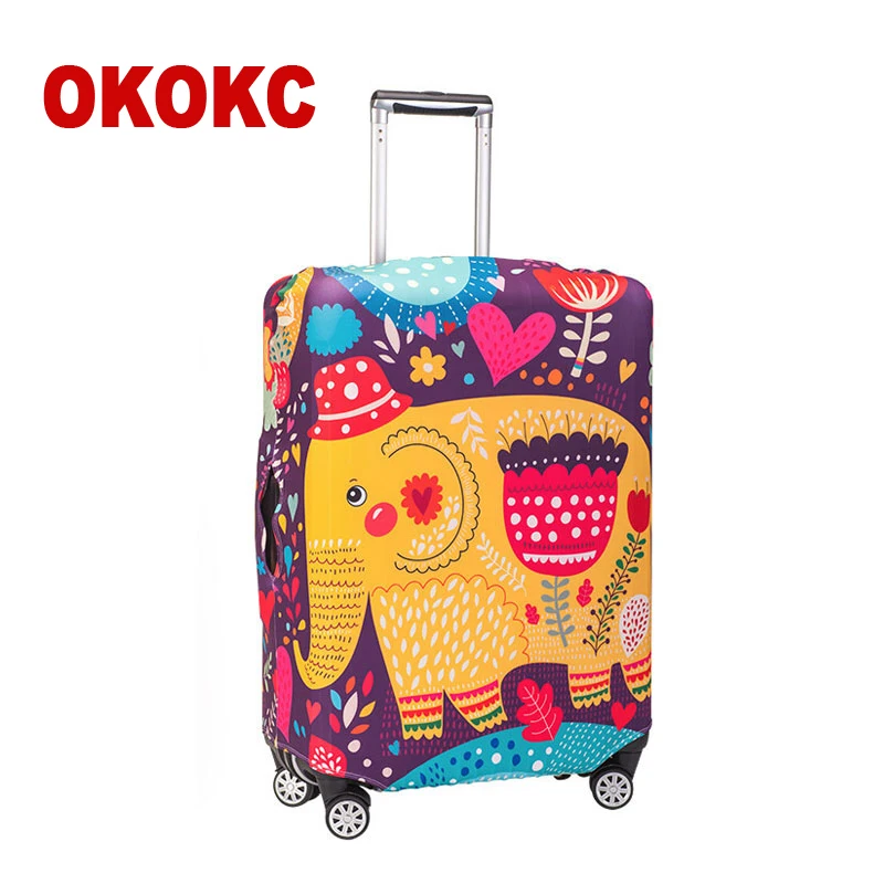 OKOKC леопардовый Эластичный Защитный чехол для багажа Дорожный чемодан Tolley