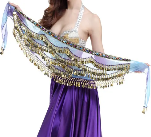 Женский пояс для танца живота девушек индийский танцор двухцветный с цепочкой на