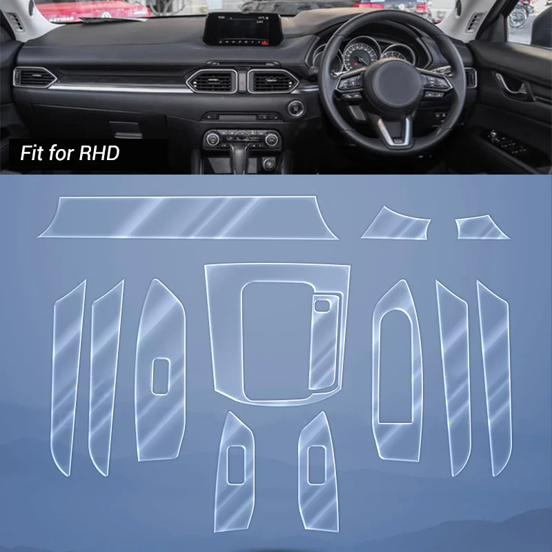 Защитная пленка для салона автомобиля, покрытие из ТПУ, наклейка, яркий ремонт, мембранный стиль для Mazda CX-5 CX5 KF