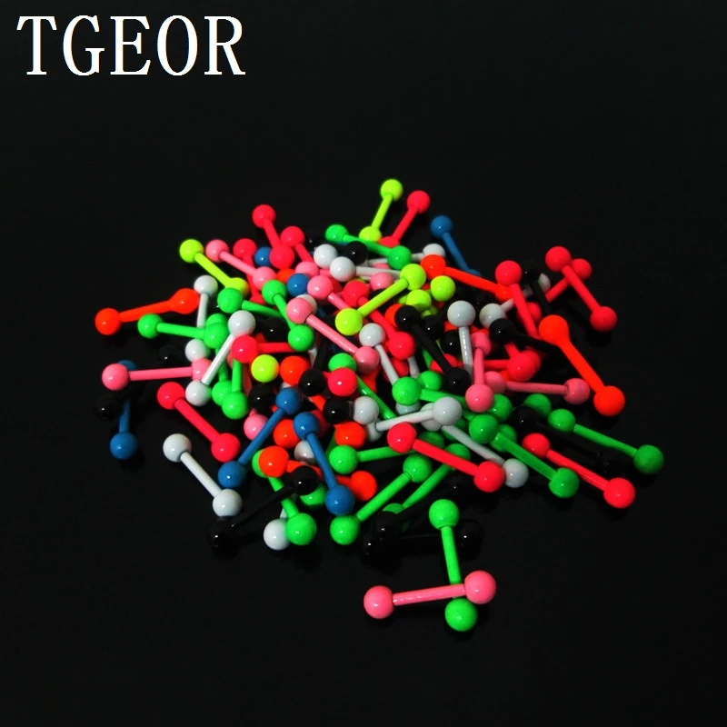 Серьги-штанги прямые из нержавеющей стали 8 неоновых цветов 16 г 100 шт. | Украшения и