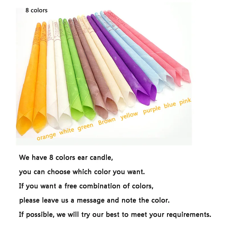 100pcs 50 Pairs Indian Ear Candles Ear Wax Cleaner Removal Ear Candle Fragrance Candling Essential Oils Wax Cleaning Therapy - Цвет: Color combination
