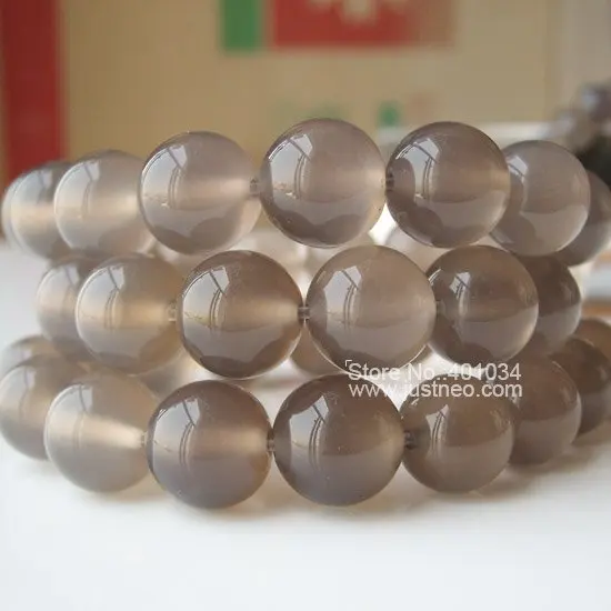 

Round Grey Agate Loose Bead Strand 16'' Inch