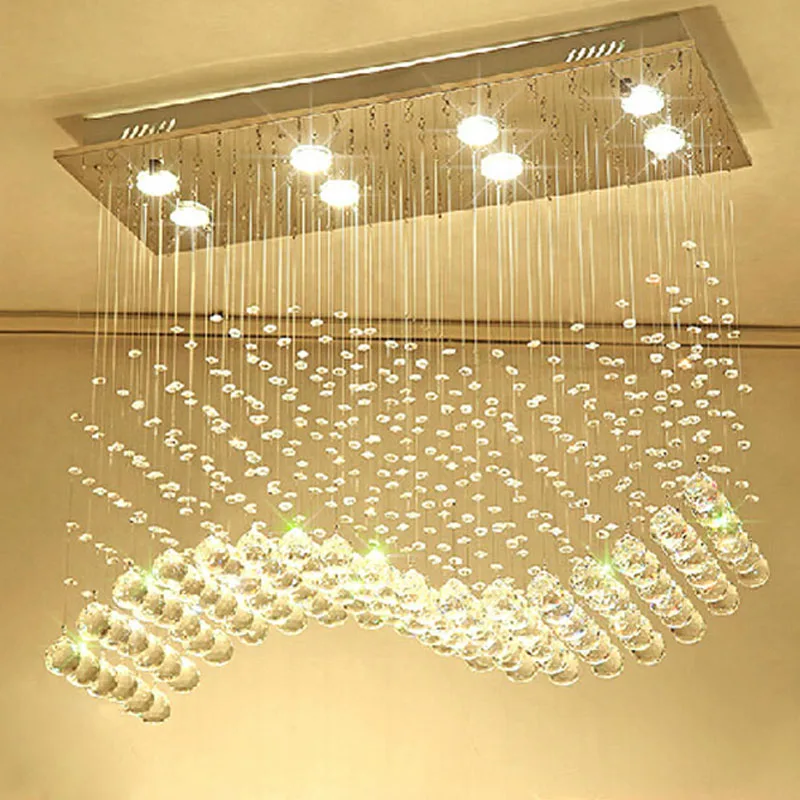 Хрустальная люстра для ресторана прямоугольная лампа креативная