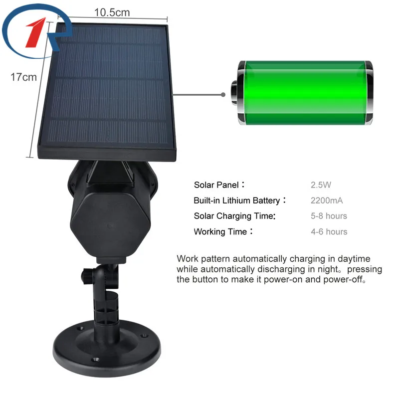 ZjRight Солнечный источник питания лазерный сценический светильник со встроенным
