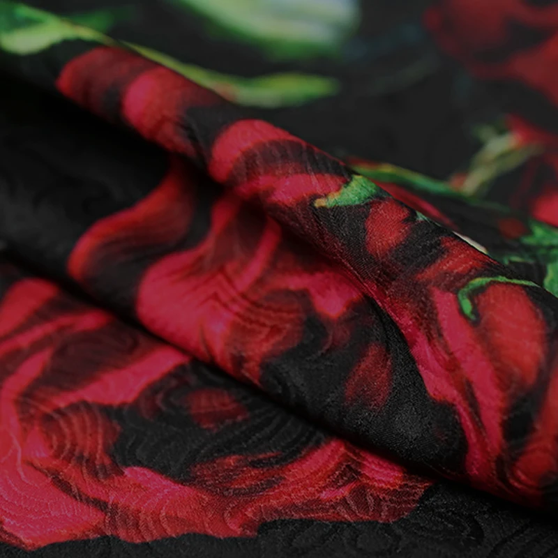 70*140 см/шт. Rose цифровая печать жаккардовая модная ткань для пальто темно зернистая