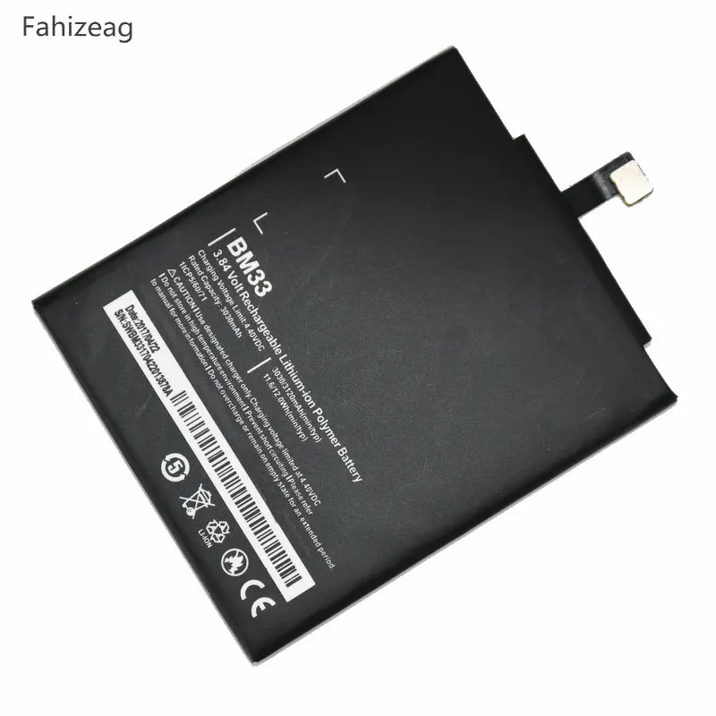 Fahizeag 3030mAh 11.6Wh BM33 BM 33 3.84VDC телефон Замена литий полимерный аккумулятор для Xiaomi Mi4i Mi