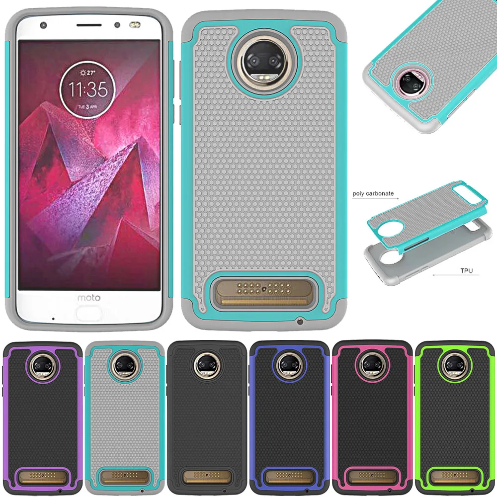 Гибридный прочный Чехол 2 в 1 для Motorola Moto Z2 Force ударопрочный жесткий чехол из ТПУ и