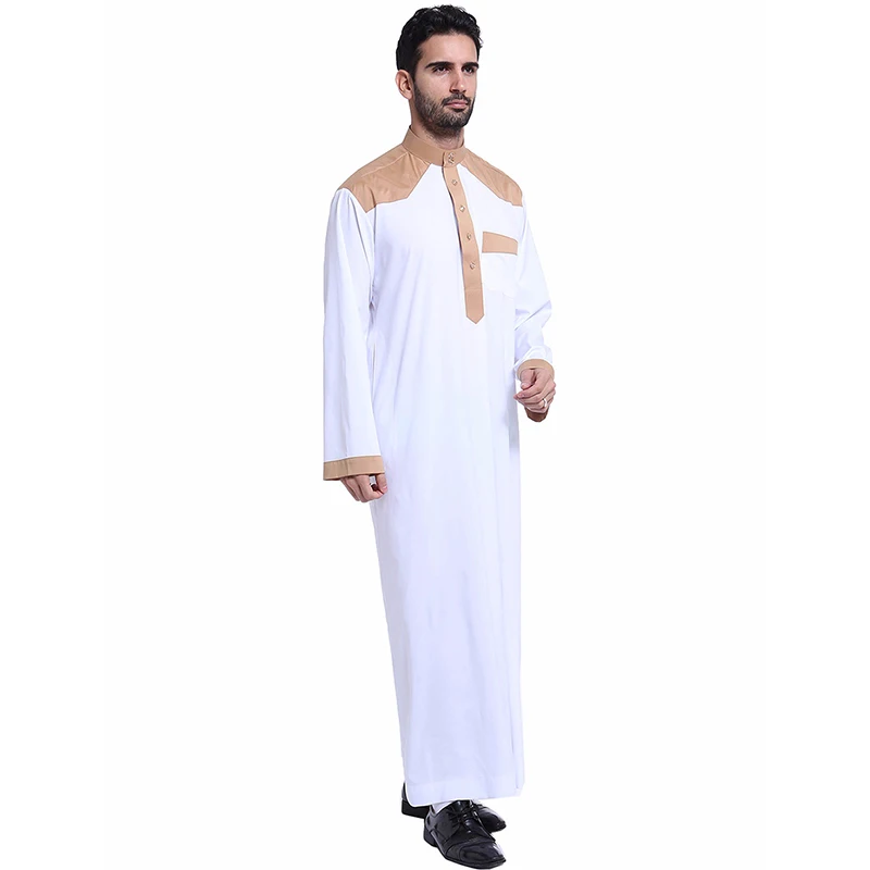 

Мусульманский мужской халат в стиле Саудовской Аравии, Арабский кафтан, мужская одежда в мусульманском стиле с длинным рукавом, размеры 3XL, ...
