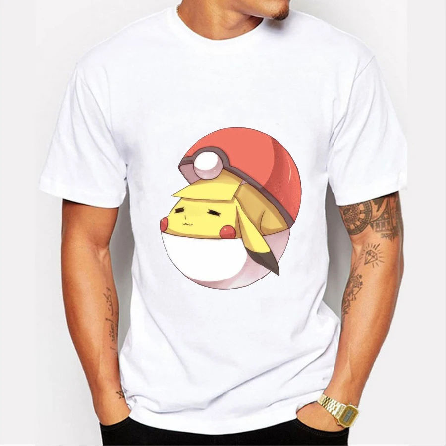 Для мужчин футболка Новинка 2017 года с покемонами Harajuku Забавный Charmander печати