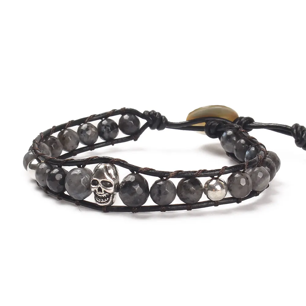 Oaiite красивый браслет Для мужчин ювелирные изделия черепа колдовство Браслеты