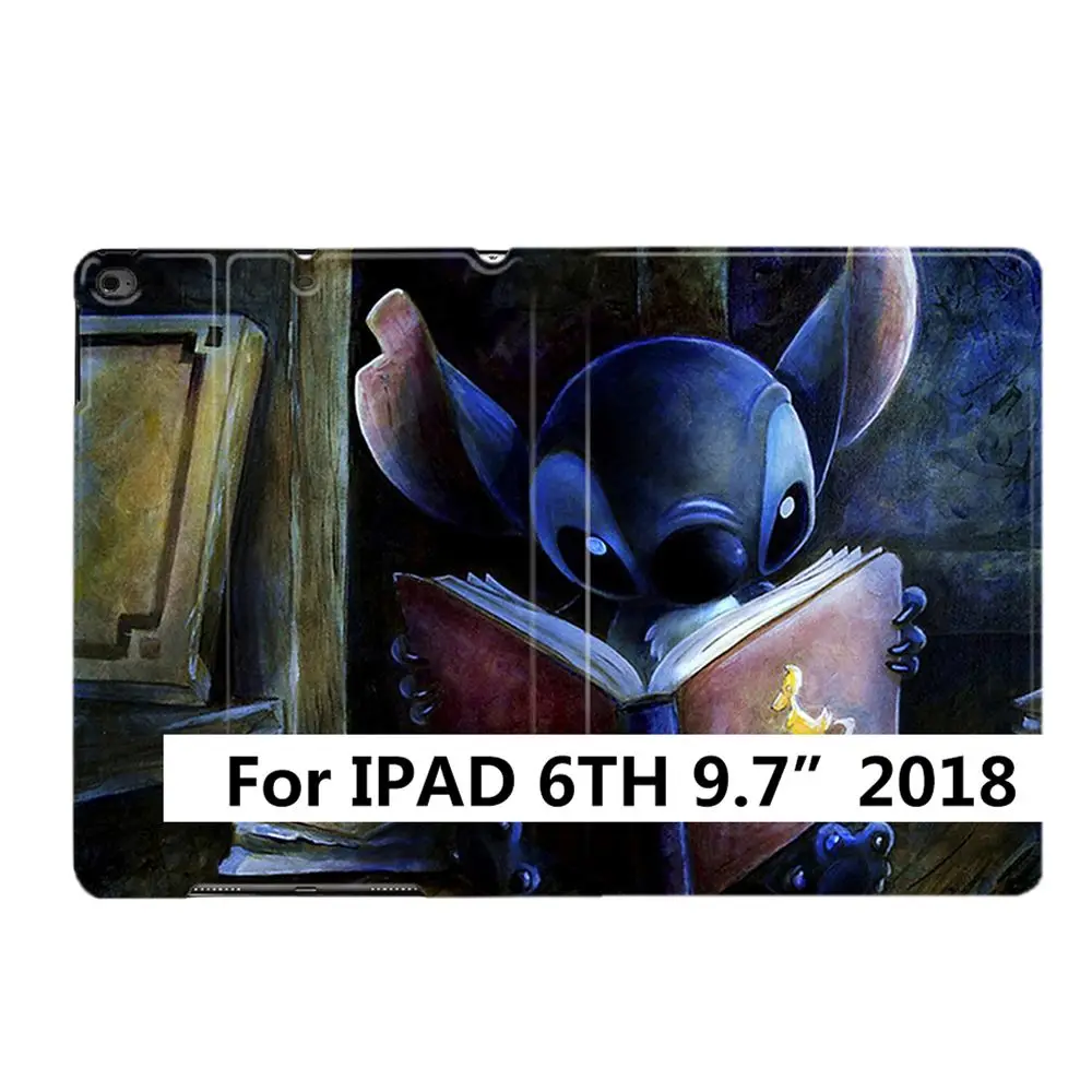 For iPad 9.7 2018 Умный чехол с рисунком Лило и Стич из искусственной кожи для iPad Air 2 3 6th 9," 7th 10,2" 10," PRO Mini4 - Цвет: For iPad 9.7 2018