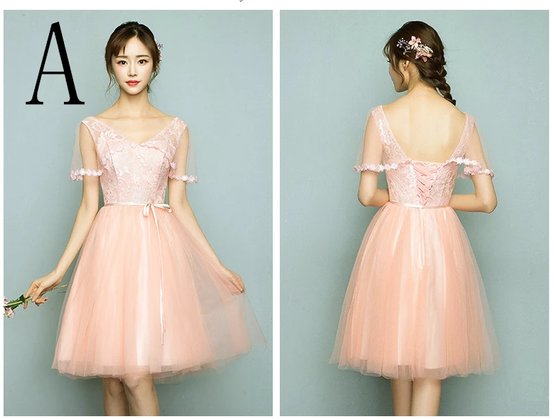 Платье для выпускного вечера простое платье персикового цвета с v-образным