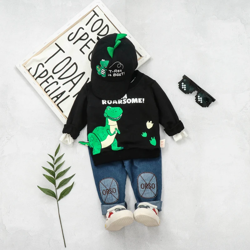 2019 Autumn Baby Boy Clothing Sets Infant Toddler Clothes Suits Cartoon Dinosaur T Shirt Pants Kids Children Costume |