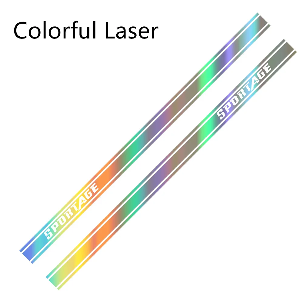 Colorful Laser Автомобильные наклейки длинные Боковые Полосатые наклейки DIY Авто Виниловая пленка Стайлинг наклейки гоночный Стайлинг для KIA SPORTAGE Тюнинг автомобиля аксессуары - Название цвета: Colorful Laser