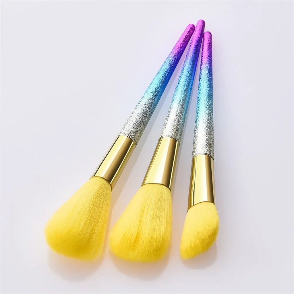 3 шт. набор высококачественных кистей для макияжа конические матовые желтые