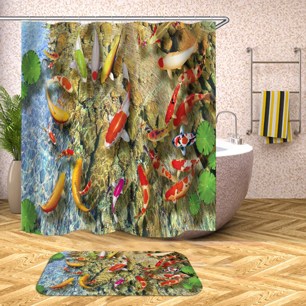 

dolphin fish shower curtain polyester cortinas para ducha waterproof bathroom curtains shower