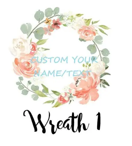 Wreath 1 Персонализировать название халаты для невесты и подружек подарки, изготовленный на заказ белый цветочный халат атласный, пижамы для невест, кимоно - Цвет: Wreath 1
