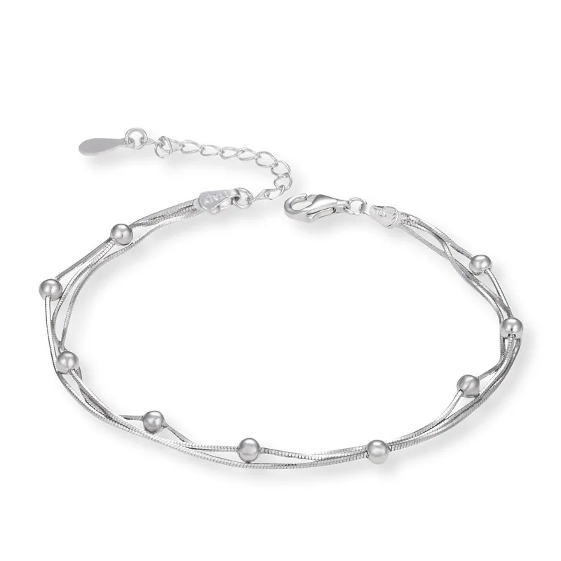 YJ00724 Новый Женский Регулируемый многослойный браслет из чистого серебра 925